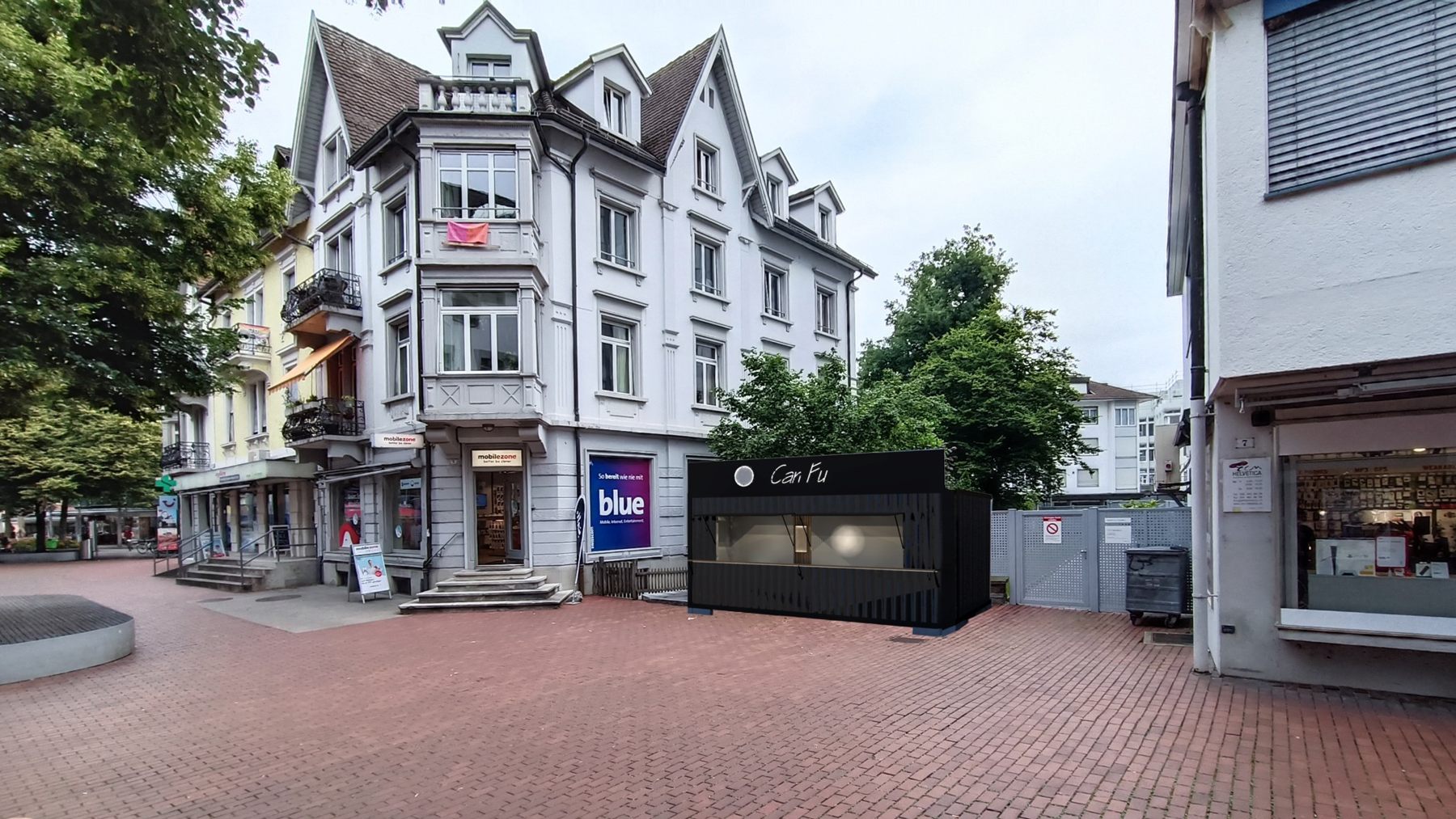 Frühe Visualisierung des geplanten Verkaufscontainers